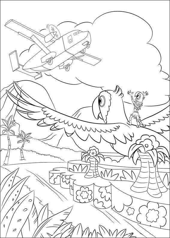 coloriage rio le char du perroquet